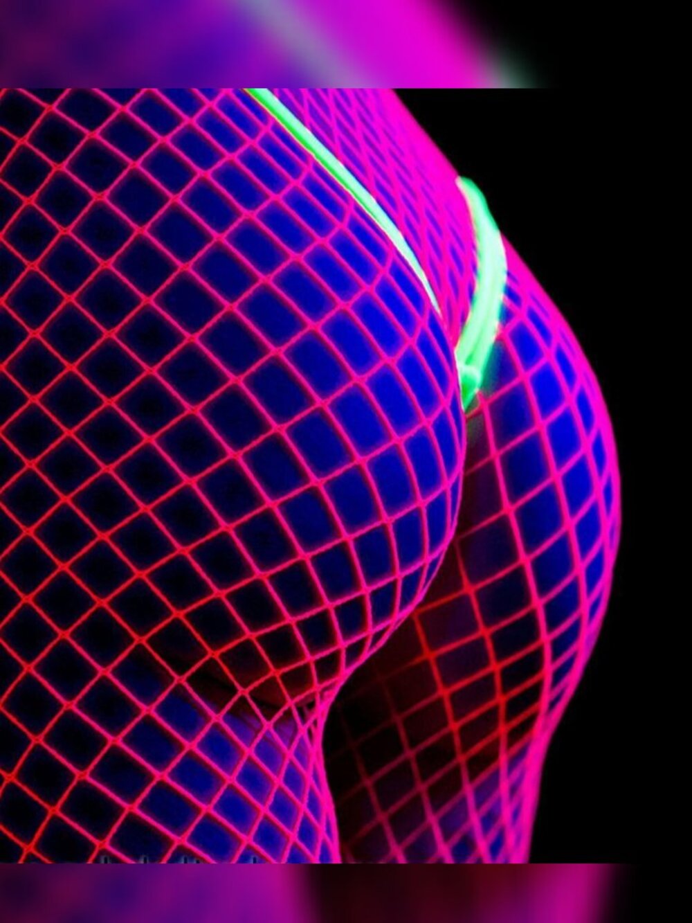 UV reactive Fishnet Neon Tights blacklight Rave Outfit Kylie Wide Diamond glow